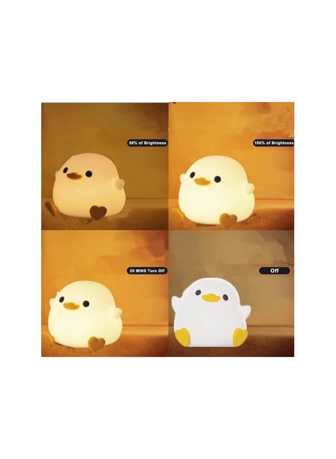 The Bros Duck Night Light for Kids,Soft Silicone Cute Night Lamp for Kids Room,Touch Control Dimming,USB Rechargeable Portable Night Light,Gifts for Boys & Girls - Image 4