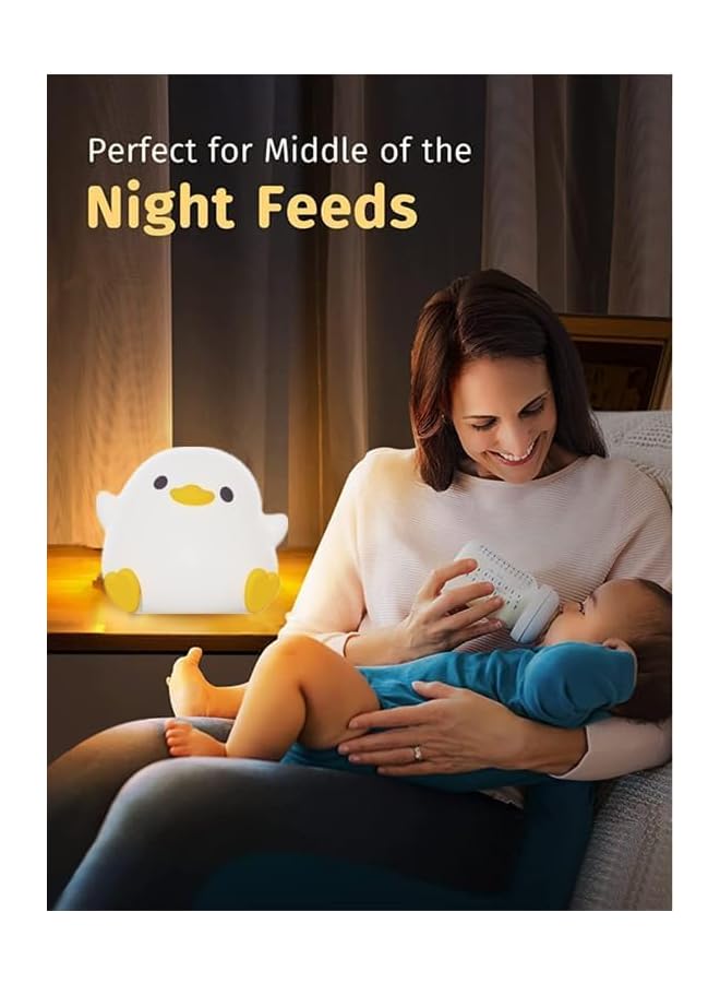 The Bros Duck Night Light for Kids,Soft Silicone Cute Night Lamp for Kids Room,Touch Control Dimming,USB Rechargeable Portable Night Light,Gifts for Boys & Girls - Image 3