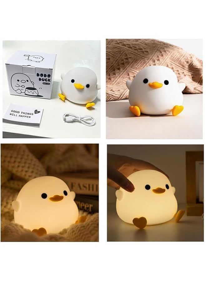 The Bros Duck Night Light for Kids,Soft Silicone Cute Night Lamp for Kids Room,Touch Control Dimming,USB Rechargeable Portable Night Light,Gifts for Boys & Girls - Image 5