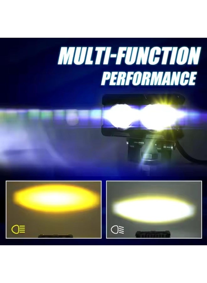 Dual Color Mini Motorcycle LED Running Light Spotlight - Image 4