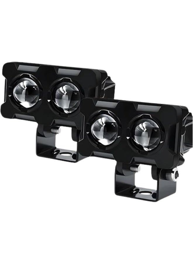 Dual Color Mini Motorcycle LED Running Light Spotlight - Image 1