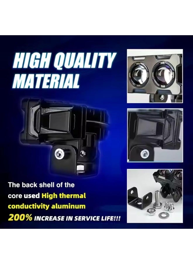 Dual Color Mini Motorcycle LED Running Light Spotlight - Image 3