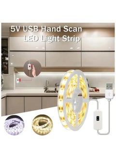 RATSAW LED Strip Light 5M with Hand Motion Sensor Under Cabinet Led Lighting LED Light Strips Kitchen Cabinet Shelf Counter Bedroom Motion Sensor Closet Lights Induction Night Light -Warm  - Image 3