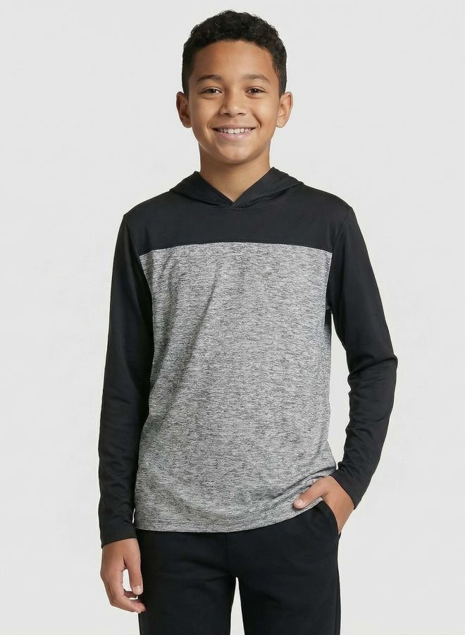 REALESSENTIALS 3 Pack: Boys Girls Youth Teen Quick Dry Dri Fit Dry Fit Long Sleeve Active Athletic Hoodie Tops Gym Sweatshirt Basketball Clothes Moisture Wicking Performance -Set 1,XL - Image 2