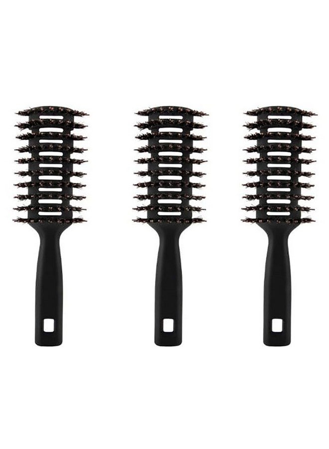 Hearts Hair Brush | Flexible Bristles Brush | Hair Brush With Paddle | Quick Drying Hair Brush | Suitable For All Hair Types | Round Vented Hair Brush | 3 Piece | C13-X-Blk | Black - Image 4