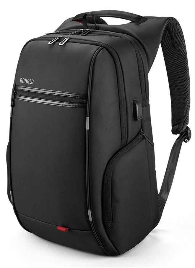 RAHALA KG-119 15.6-Inch Laptop Waterproof Business Multi-Compartment Backpack USB Outport Black  - Image 1