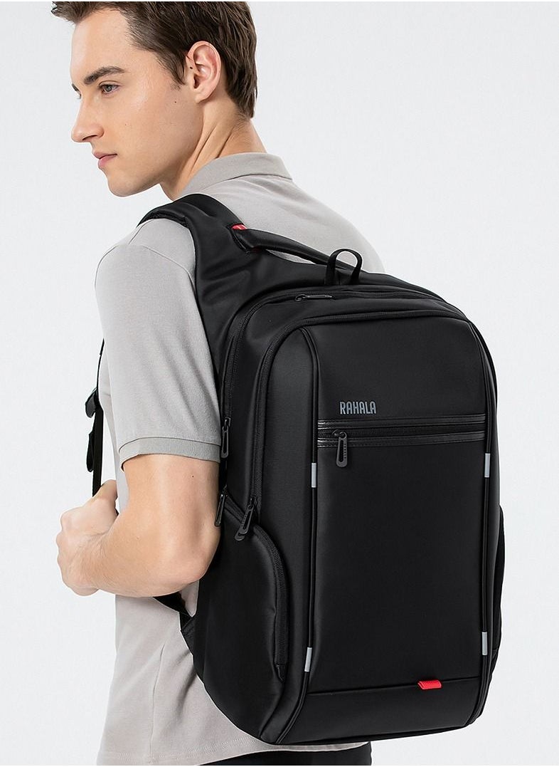RAHALA KG-119 15.6-Inch Laptop Waterproof Business Multi-Compartment Backpack USB Outport Black  - Image 2