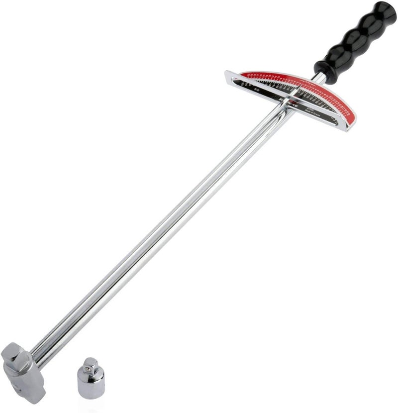 TOOLUXE 03703L Dual Drive Beam Style Torque Wrench | 3/8” & ½” Drives | 17” Length | 0-150 Ft-Lbs | SAE | Premium Steel Alloy - Image 1