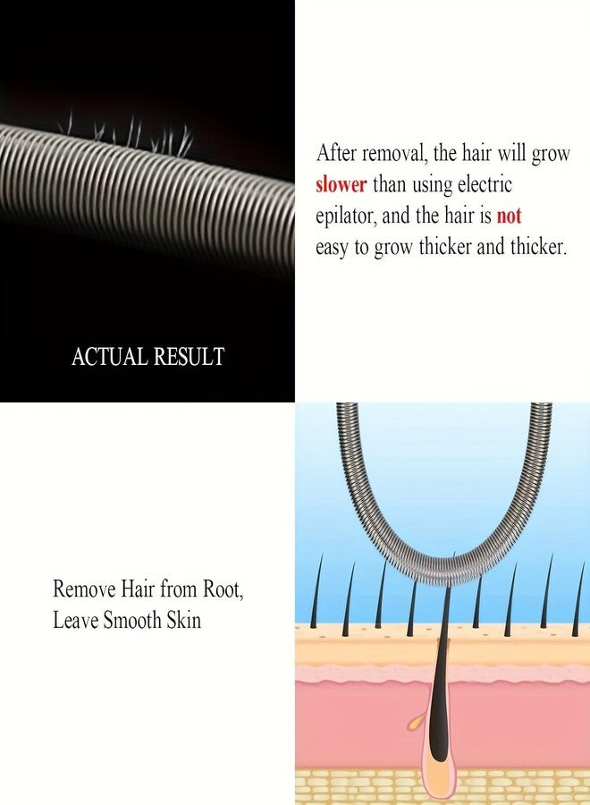 ماي كرييت مجموعة أدوات إزالة شعر الوجه من مايكرييت®، 4 قطع، للنساء، تتضمن أدوات إزالة الشعر الزنبركية والملقط/الإطار لإزالة شعر الوجه الناعم، وشعر الشفة العليا، والسوالف. أداة لطيفة ودقيقة لإزالة شعر الوجه لبشرة ناعمة. - Image 4