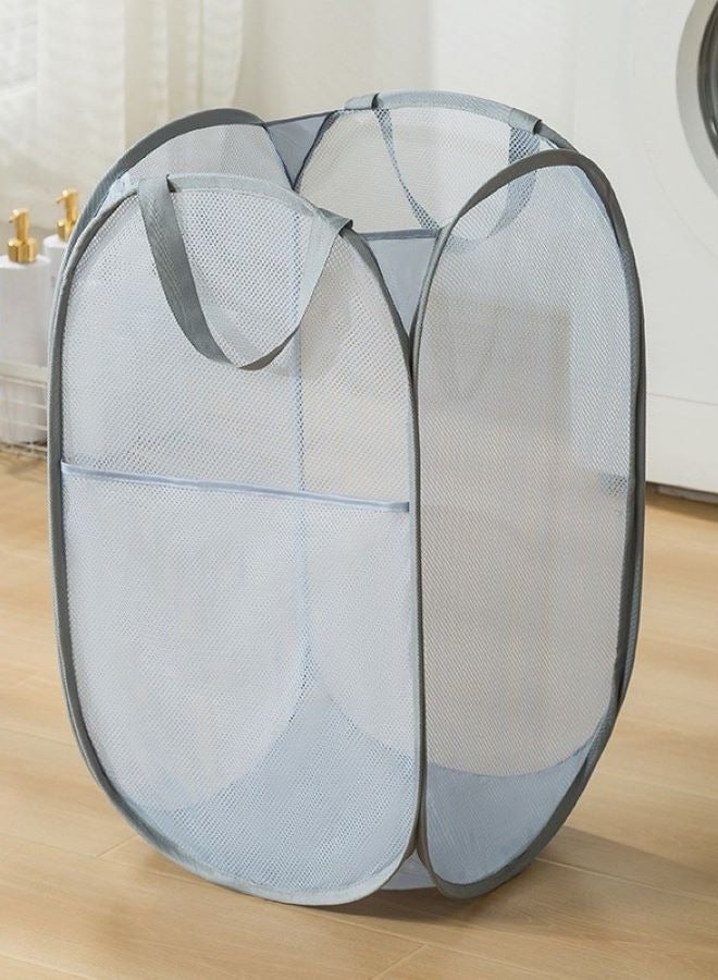 Foldable Pop Up Net Laundry Basket - Storage Solution - Compact Bin - Mesh Collapsible Bag  Home Toy Organizer - Image 1