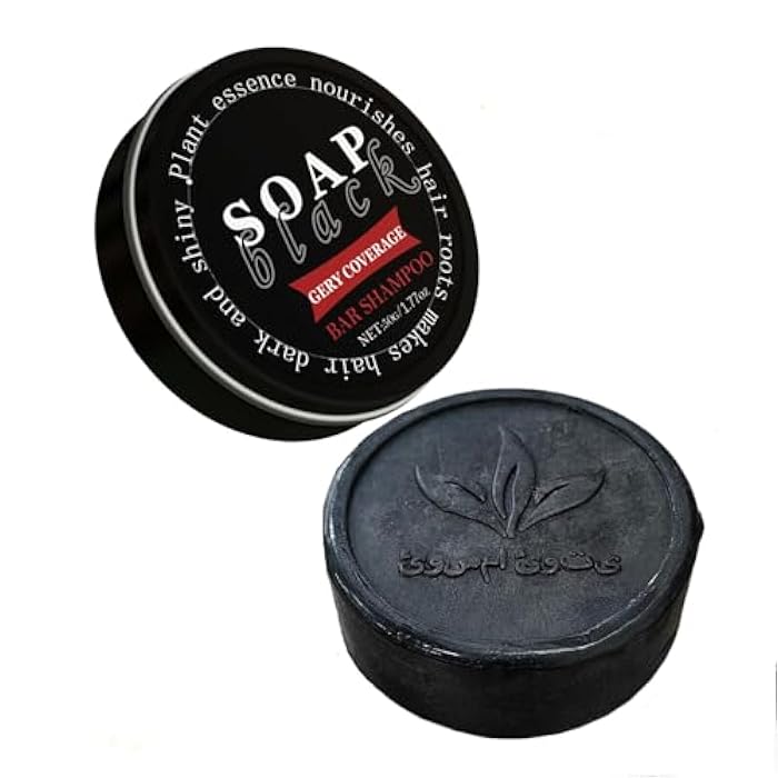 Black Soap Gray Hair Coverage Soap, Black Hair Shampoo Bar for Hair Darkening and Stronger, Grey Hair Reverse Bar Restore Healthy Hair Color - Image 1
