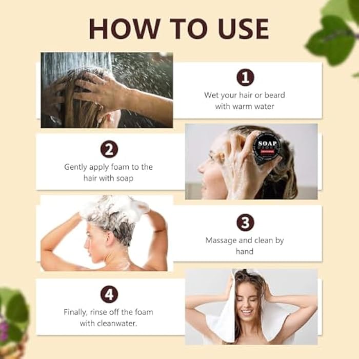 Black Soap Gray Hair Coverage Soap, Black Hair Shampoo Bar for Hair Darkening and Stronger, Grey Hair Reverse Bar Restore Healthy Hair Color - Image 5