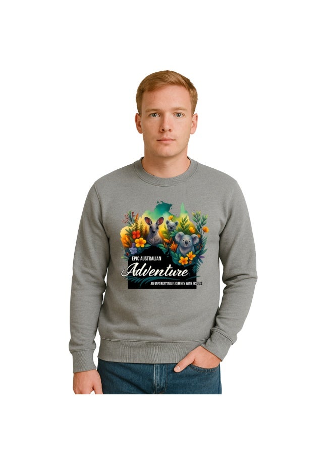 PRINTSHOP4ME Australia Men’s Sweatshirt–Cotton Full Sleeve Sweatshirt–Comfortable And Stylish–Printed Australia Design For Casual Wear,Travel And Outdoor Activities  - Image 1