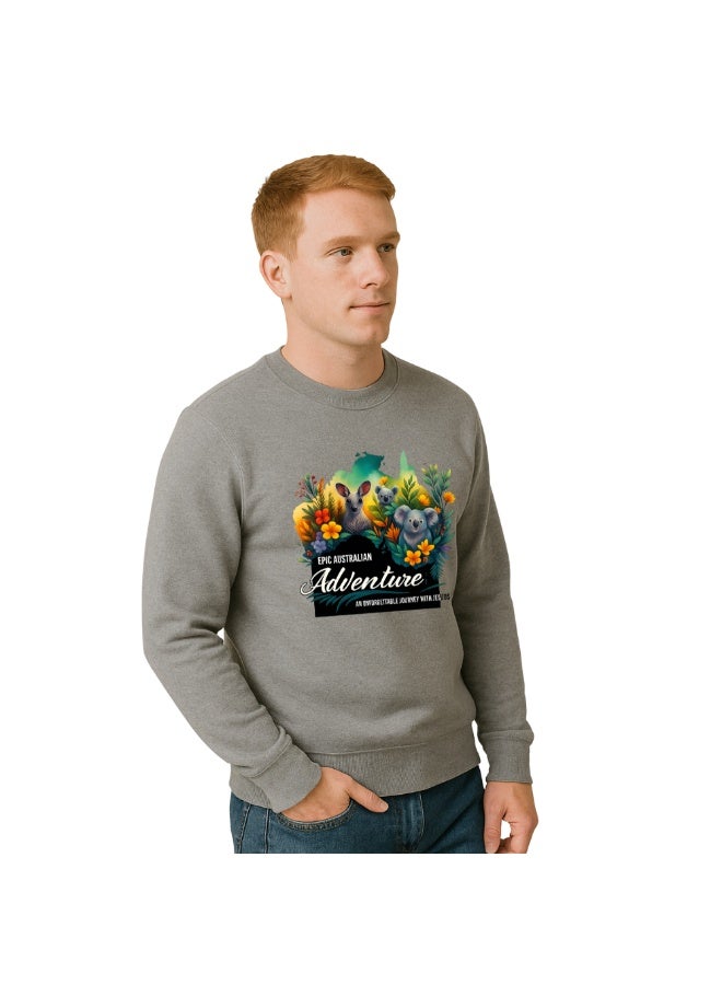 PRINTSHOP4ME Australia Men’s Sweatshirt–Cotton Full Sleeve Sweatshirt–Comfortable And Stylish–Printed Australia Design For Casual Wear,Travel And Outdoor Activities  - Image 2