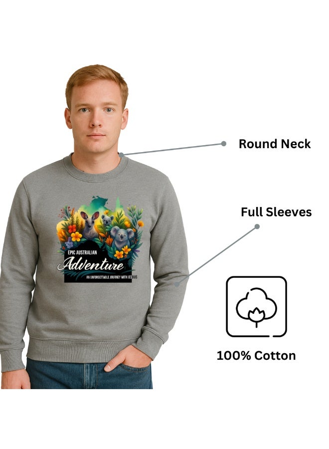 PRINTSHOP4ME Australia Men’s Sweatshirt–Cotton Full Sleeve Sweatshirt–Comfortable And Stylish–Printed Australia Design For Casual Wear,Travel And Outdoor Activities  - Image 5