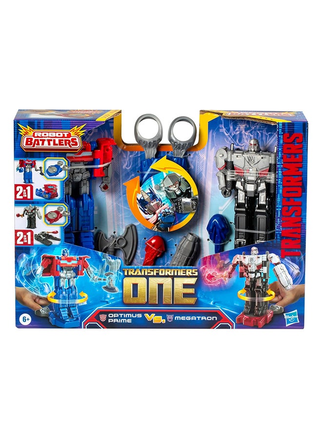 HASBRO - TRANSFORMERS Transformers One Robot Battlers Action Figure 2-Pack, 4.5-Inch Optimus Prime (Orien Pax), 4.5-Inch Megatron (D-16), Interactive Toys for Boys and Girls Ages 6 and Up - Image 1