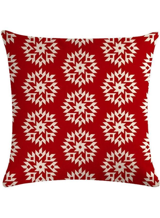 NIBEMINENT Snowflake Geometric Cotton Cushion Cover Multicolour