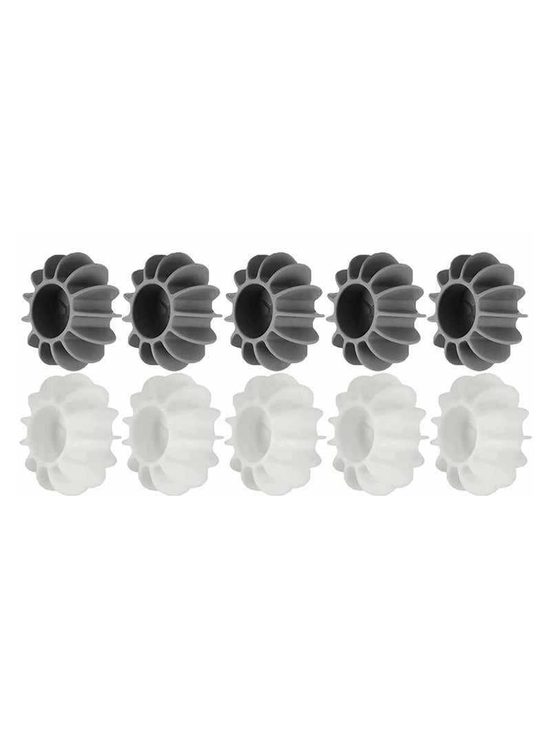SYOSI 10 Pcs Silicone Dryer Balls, Reusable Dryer Balls for Anti-winding Clothes & Deep Cleaning Natural Fabric Softener for Reduce Clothing Wrinkles (Gray, White)  - Image 1