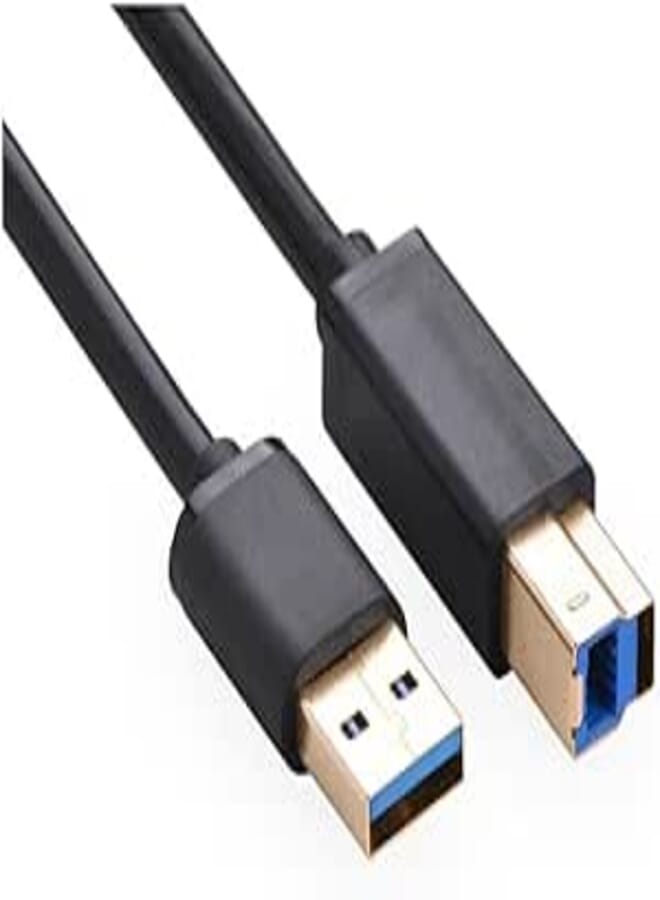 Keendex kx 2476 usb 3.0 gold plated super speed printer/scanner cable (a male to b male), 1 meter - black