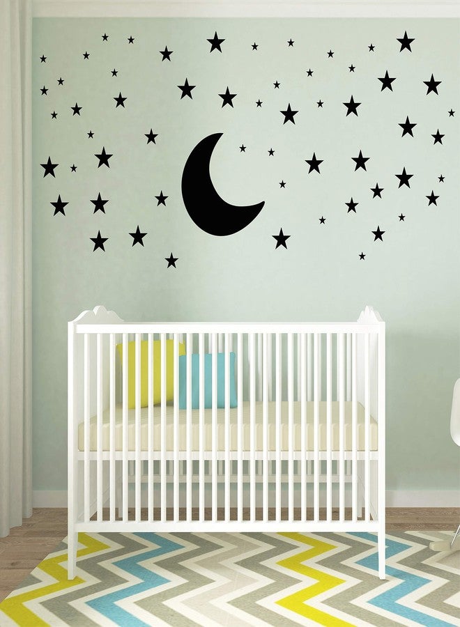 Sticker Yard Stickers Yard Black Moon & Stars Wall Sticker PVC Vinyl Standard Size- 101cm X 101cm Color-Multicolor, - Image 1