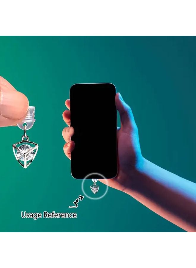 سدادة غبار للهاتف على شكل مثلث مجوف من الزركونيا مع سير لآيفون 6 حتى 14 برو ماكس - Image 4