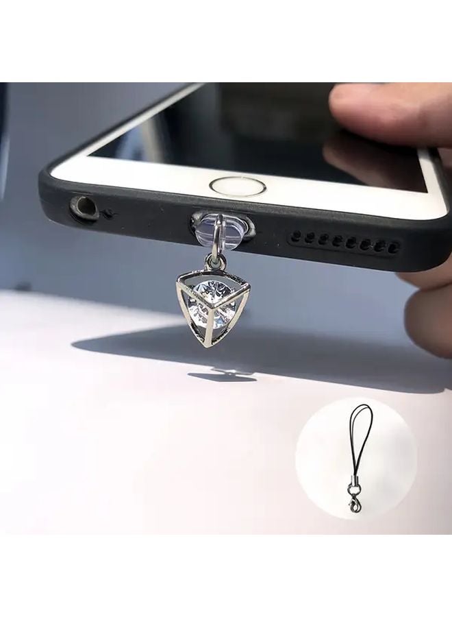 سدادة غبار للهاتف على شكل مثلث مجوف من الزركونيا مع سير لآيفون 6 حتى 14 برو ماكس - Image 2