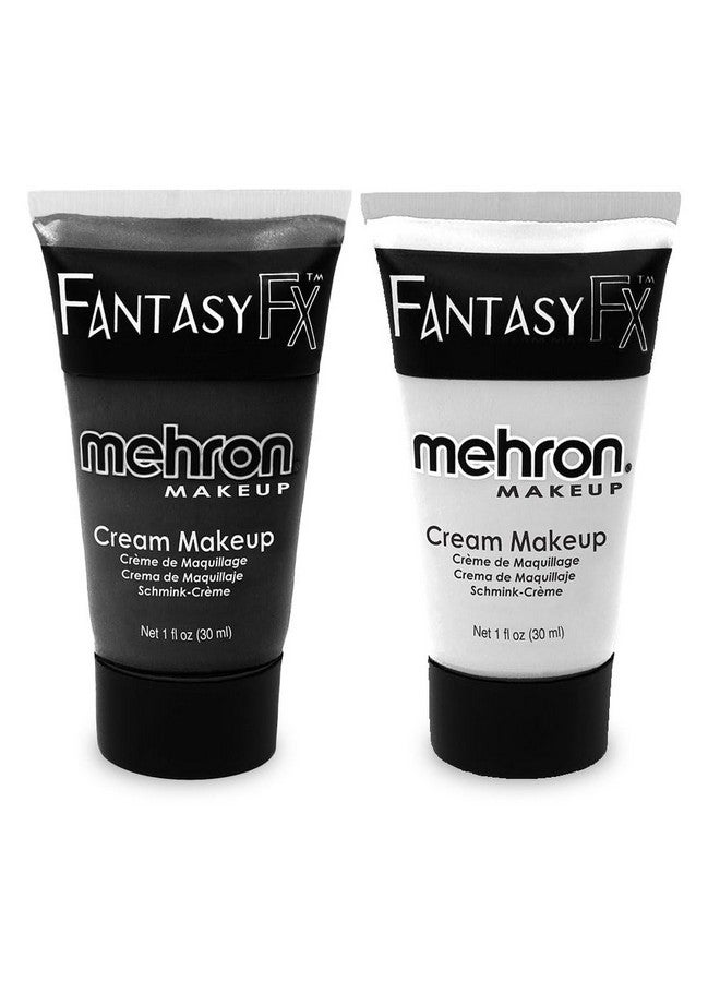 ميهرون مجموعة ألوان الوجه والجسم المائية من Mehron Makeup Fantasy F/X باللونين الأبيض والأسود - Image 1
