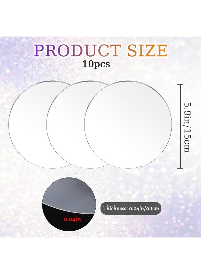 TPGP Pack Of 10 Transparent Acrylic Disks, Acrylic Circle Blanks Clear Acrylic Discs, Round Acrylic Sheets For Cake Slices, Painting, Crafts, Projects, Diy Ornaments (15 Cm)  - Image 2