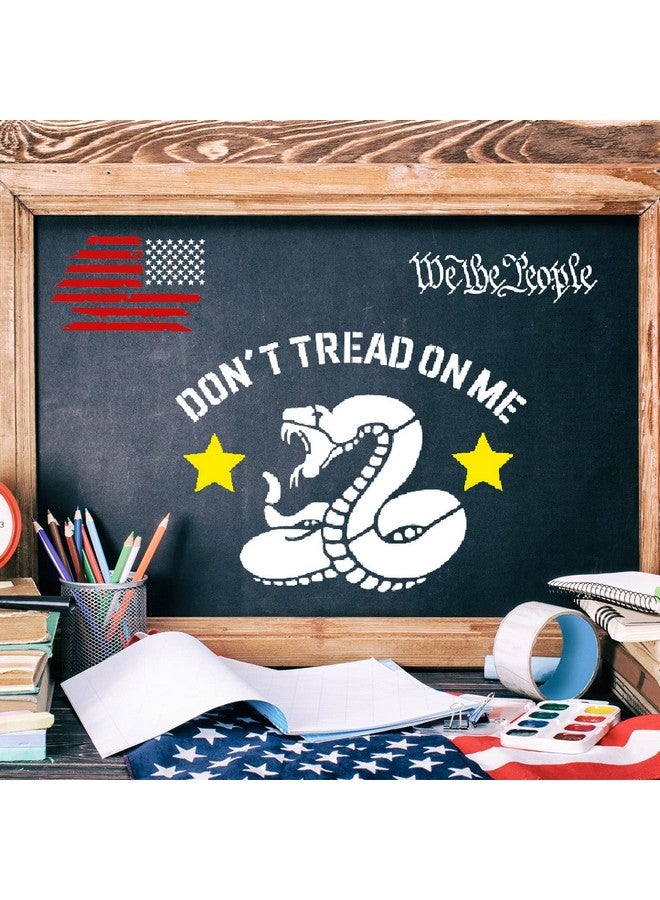 OBANGONG 9 Pcs American Flag Stencils We The People Stencil Don'T Tread On Me Stencils Reusable Tracing Templates Tracing Stencils For Adults Stencils For Diy Card Albums Wall Floor Crafts Decors - Image 5