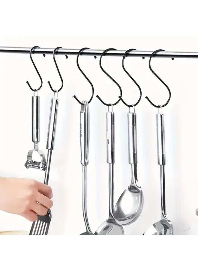 40pcs Black S Hooks Heavy Duty Metal Anti Slip Wall Hooks Multi Purpose Space Saving - Image 3