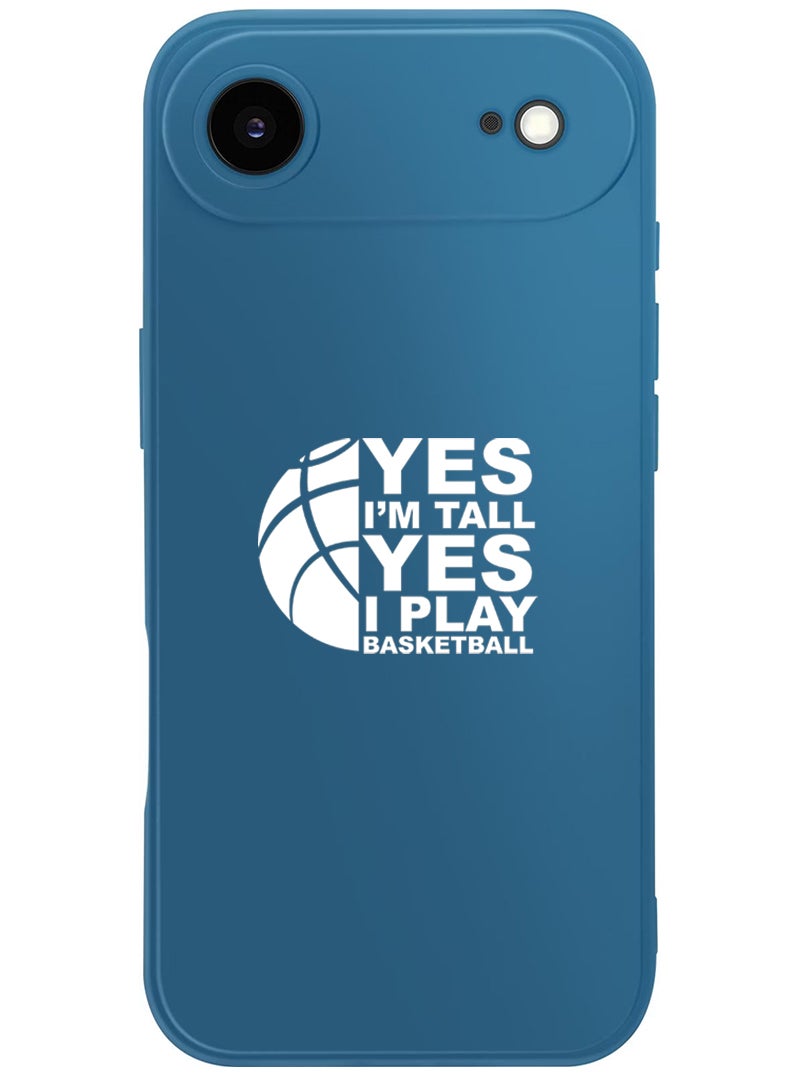 Theodor Protective Slim Fit Case Liquid Silicone Cover with Full Body Protection Anti-Scratch Shockproof Case For Apple iPhone 17 Air (Blue) Basketball White - Image 1