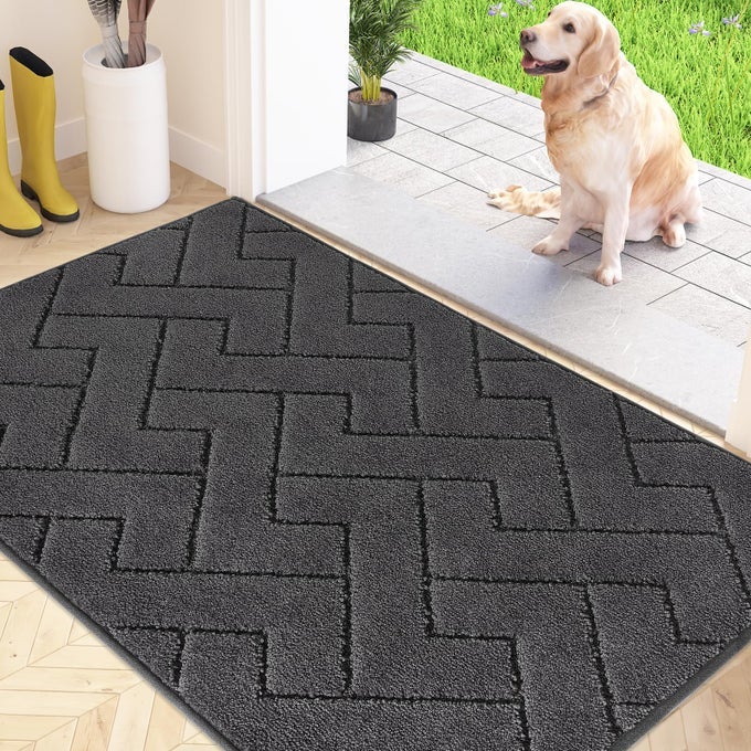 DIRT TRAPPER INDOOR DOOR MAT 80 X 120 CM MACHINE WASHABLE ENTRANCE RUG SUPER ABSORBENT DOG DOORMAT NONSLIP INSIDE FLOOR MAT FOR ENTRYWAY MUDDY SHOES PAWS