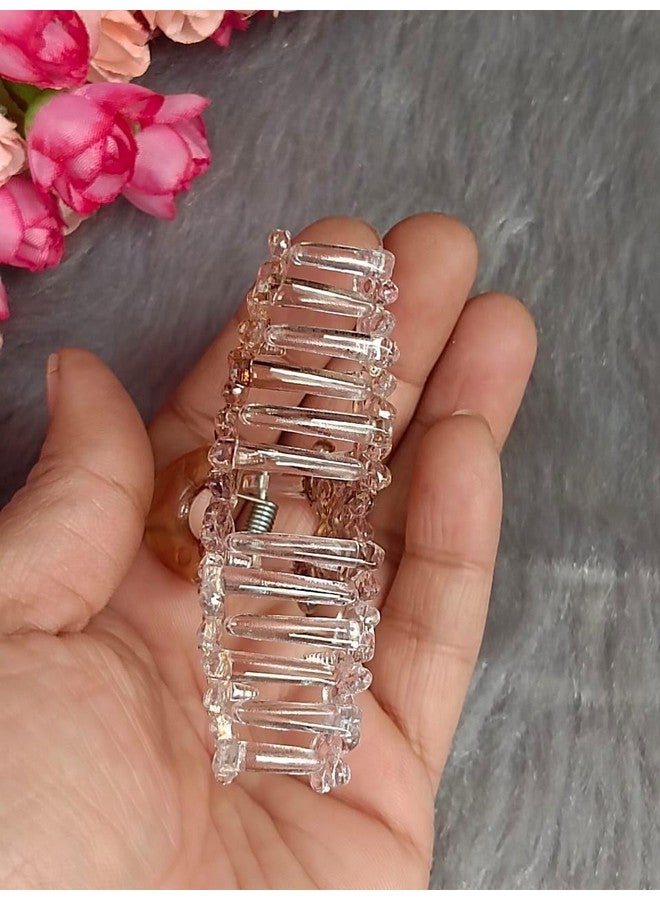 DENICRAAS Crystal Floral Design Multi Hair Claw/Clips For Girls And Women -Stylish Everyday glamour Hair Accessories (Pack of 6) Strong grip, Lightweight Hair claw (Knot Shape) - Image 4