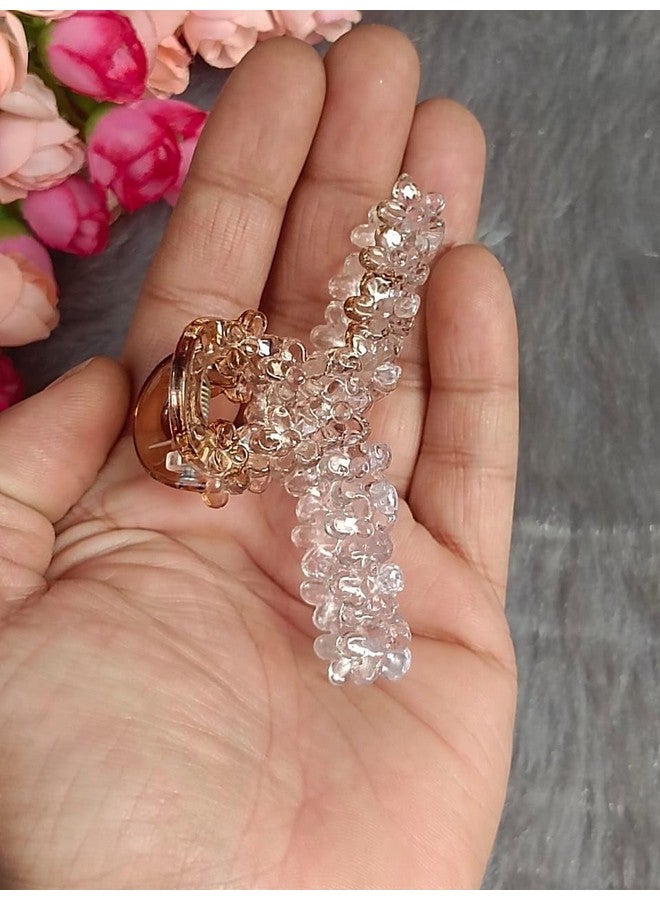 DENICRAAS Crystal Floral Design Multi Hair Claw/Clips For Girls And Women -Stylish Everyday glamour Hair Accessories (Pack of 6) Strong grip, Lightweight Hair claw (Knot Shape) - Image 2