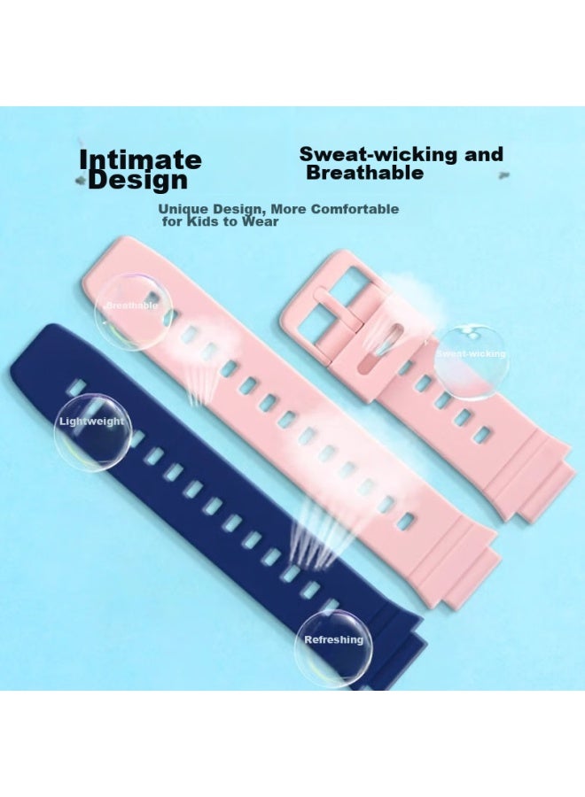 Ten Flashes Tenflash Silicone Replacement Watch Band For Huawei Children's Watch 4 Pro/5 New Glory Edition/5/vitality Edition, Waterproof And Sweatproof, Detachable, Uni, Blue - Image 5