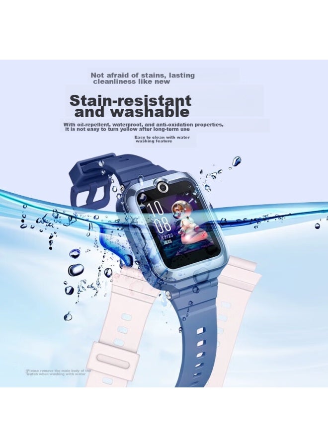 Ten Flashes Tenflash Silicone Replacement Watch Band For Huawei Children's Watch 4 Pro/5 New Glory Edition/5/vitality Edition, Waterproof And Sweatproof, Detachable, Uni, Blue - Image 2