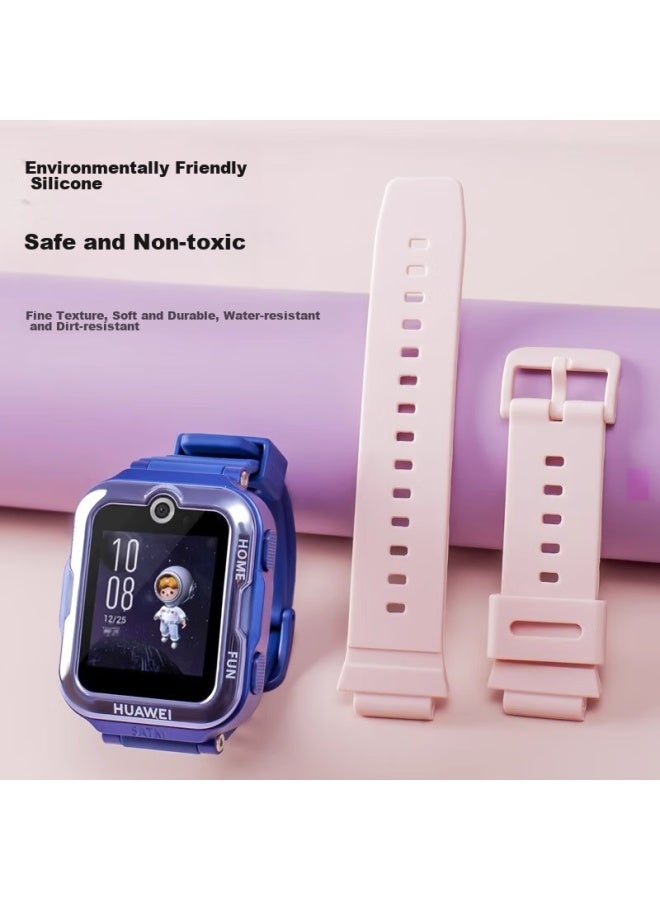 Ten Flashes Tenflash Silicone Replacement Watch Band For Huawei Children's Watch 4 Pro/5 New Glory Edition/5/vitality Edition, Waterproof And Sweatproof, Detachable, Uni, Blue - Image 1