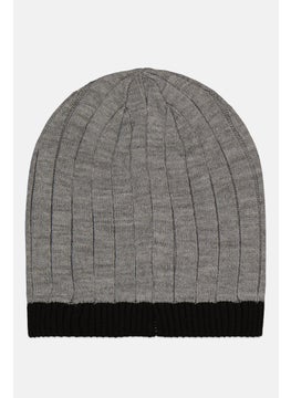 Van Heusen Men Knitted Beanie, Dark Grey  - Image 2