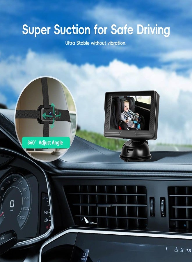 CAMECHO Baby Car Camera HD Monitor 4.3" with IR Night Vision View Angle Safety for Kids & Newborns Easy Setup Car Seat Cameras Play Rear Facing Real-Time Rear Seat Monitoring - Image 4