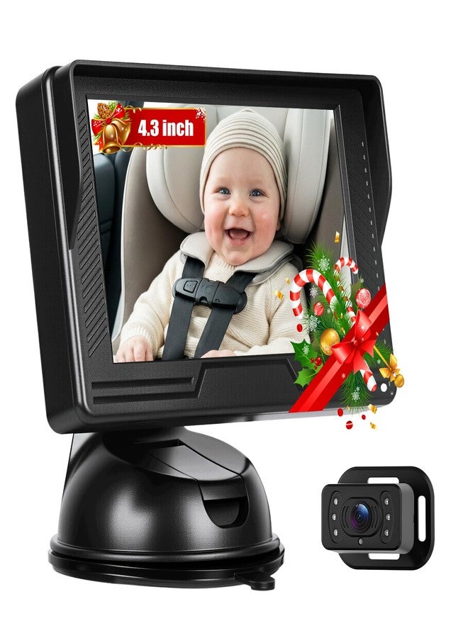 CAMECHO Baby Car Camera HD Monitor 4.3" with IR Night Vision View Angle Safety for Kids & Newborns Easy Setup Car Seat Cameras Play Rear Facing Real-Time Rear Seat Monitoring - Image 1