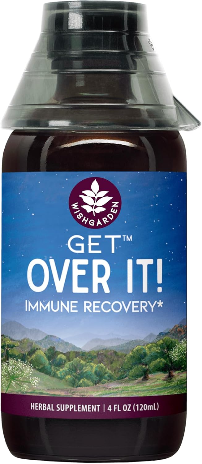 WishGarden Herbs Get Over It! - Herbal Immunity Recovery Supplement & Immune Booster Tincture, Provides Immunity Boost to Help Eliminate Stubborn Conditions, Immune Support, Lung Support, Biotic, 4oz