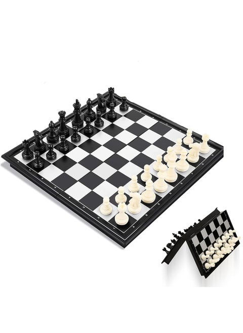 Magnetic Travel Chess Set, Portable Magnetic Chess Set with Storage Box, Foldable Mini Chess Board, Portable Chess Set for Kids and Adults (20x20x2cm)