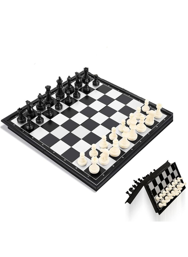 Magnetic Travel Chess Set, Portable Magnetic Chess Set with Storage Box, Foldable Mini Chess Board, Portable Chess Set for Kids and Adults (20x20x2cm)