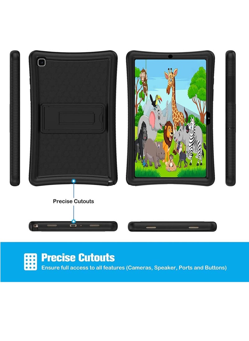 SYOSI - Tablet Case Kids Case SM T500 T505 T507 Shockproof Soft Silicone Case Lightweight Anti Slip Friendly Case with Kickstand for 10.4 Inch for Galaxy Tab A7 Tablet 2020   Black - Image 1