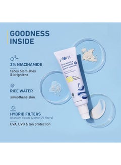 Plum 2% Niacinamide Sunscreen Spf 50 Pa+++ With Rice Water | Uva/ Uvb Protection | Reduces Tan, Brightens Skin | No White Cast, Lightweight, Non-Sticky | Dermatologically Tested | All Skin Types | Women & Men | 100% Vegan | 50 G  - Image 2