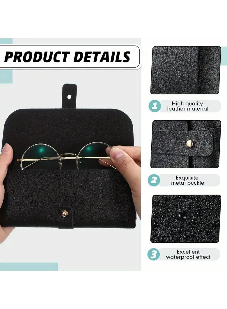Generic 1 Pack Soft Glasses Case with Studded Design: Portable PU Leather Glasses Bag for Travel and Reading - Waterproof and Durable  - Image 1