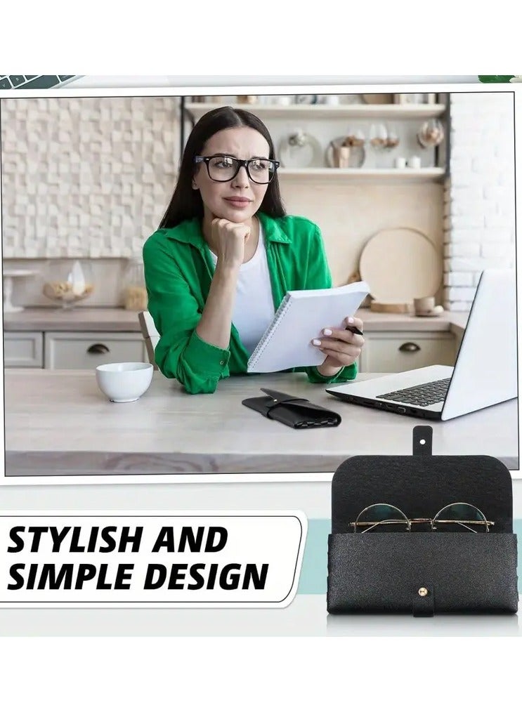 Generic 1 Pack Soft Glasses Case with Studded Design: Portable PU Leather Glasses Bag for Travel and Reading - Waterproof and Durable  - Image 2