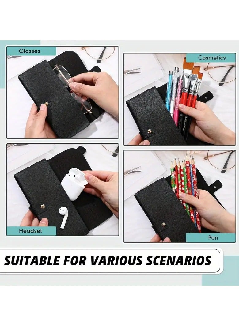 1 Pack Soft Glasses Case with Studded Design: Portable PU Leather Glasses Bag for Travel and Reading - Waterproof and Durable - Image 4