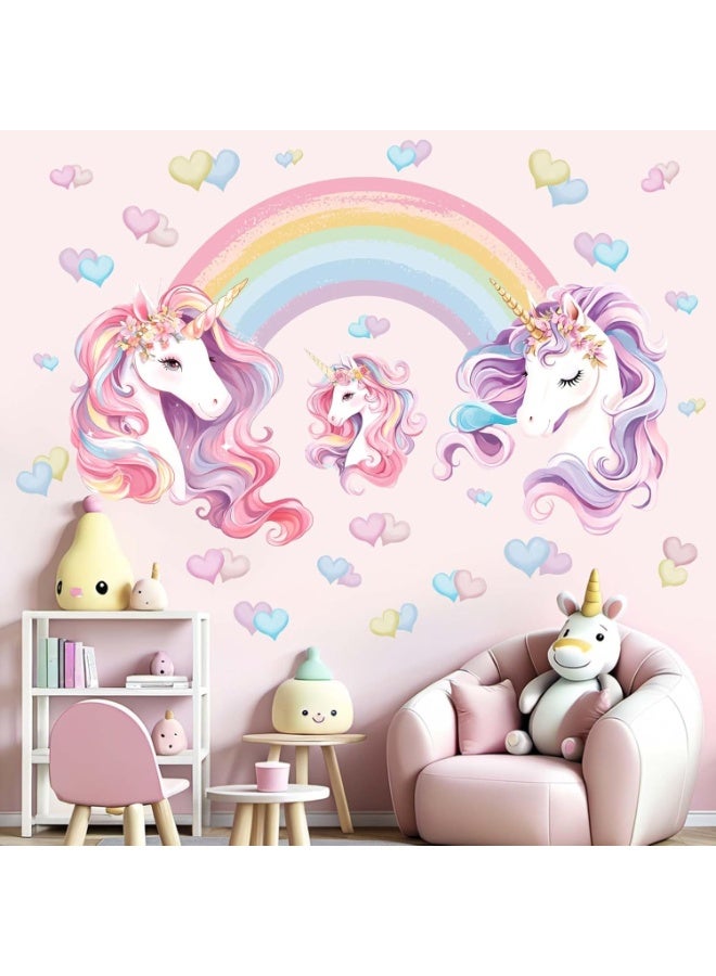 ARS Unicorn Rainbow Wall Stickers for Girls: Peel and Stick Unicornio Cloud Wall Decals - Wall Decor Art Kids Supplies Ages 1-12 Year - Image 3
