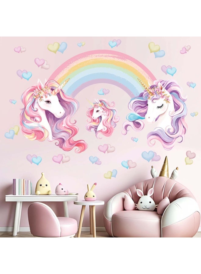 ARS Unicorn Rainbow Wall Stickers for Girls: Peel and Stick Unicornio Cloud Wall Decals - Wall Decor Art Kids Supplies Ages 1-12 Year - Image 4